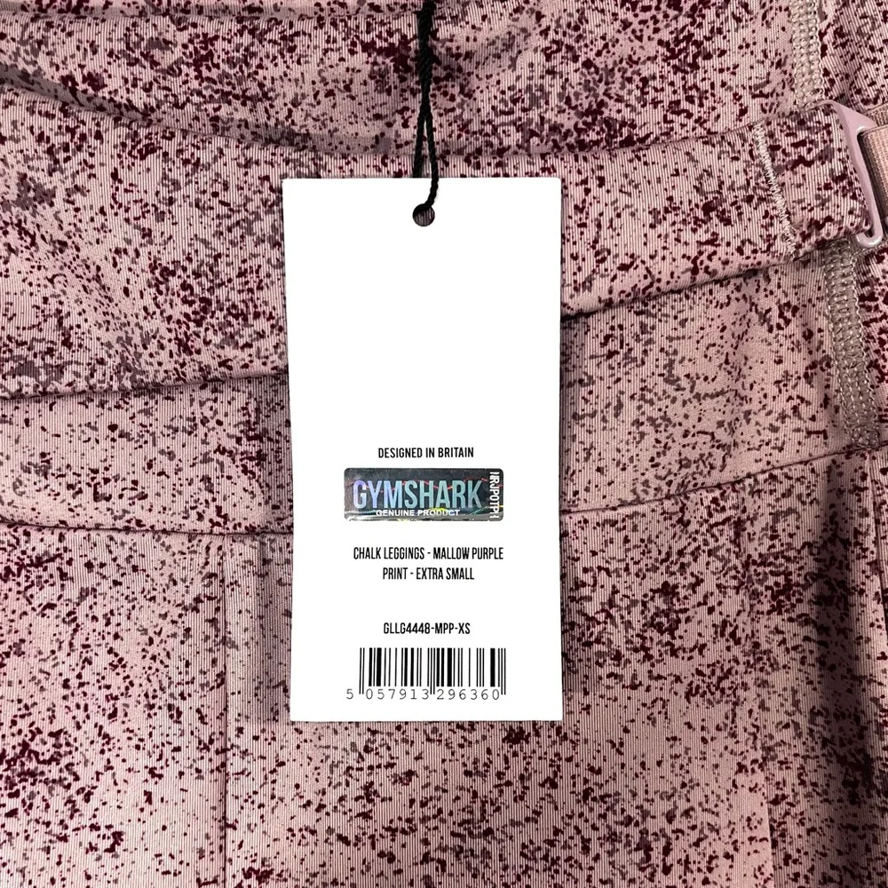 NWT Gymshark Chalk Leggings size XS in Mallow Purple - Adjustable Waist